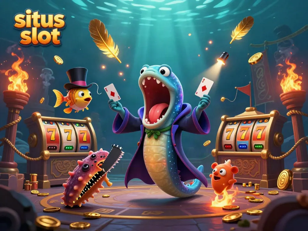 Unleash excitement playing situs slot with 3D cartoon characters showcasing vibrant casino elements.